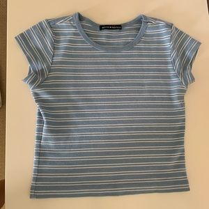 Brandy Melville Blue and White Striped Top